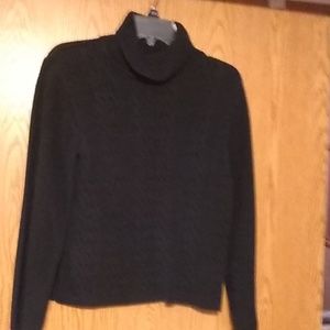 Liz Claiborne turtle neck black cable knit sweater